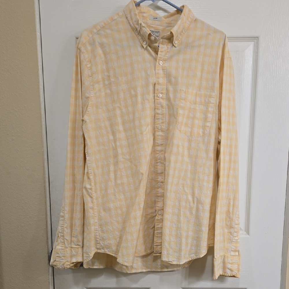 J. Crew Yellow Casual Button Down Shirt (Slim Fit)